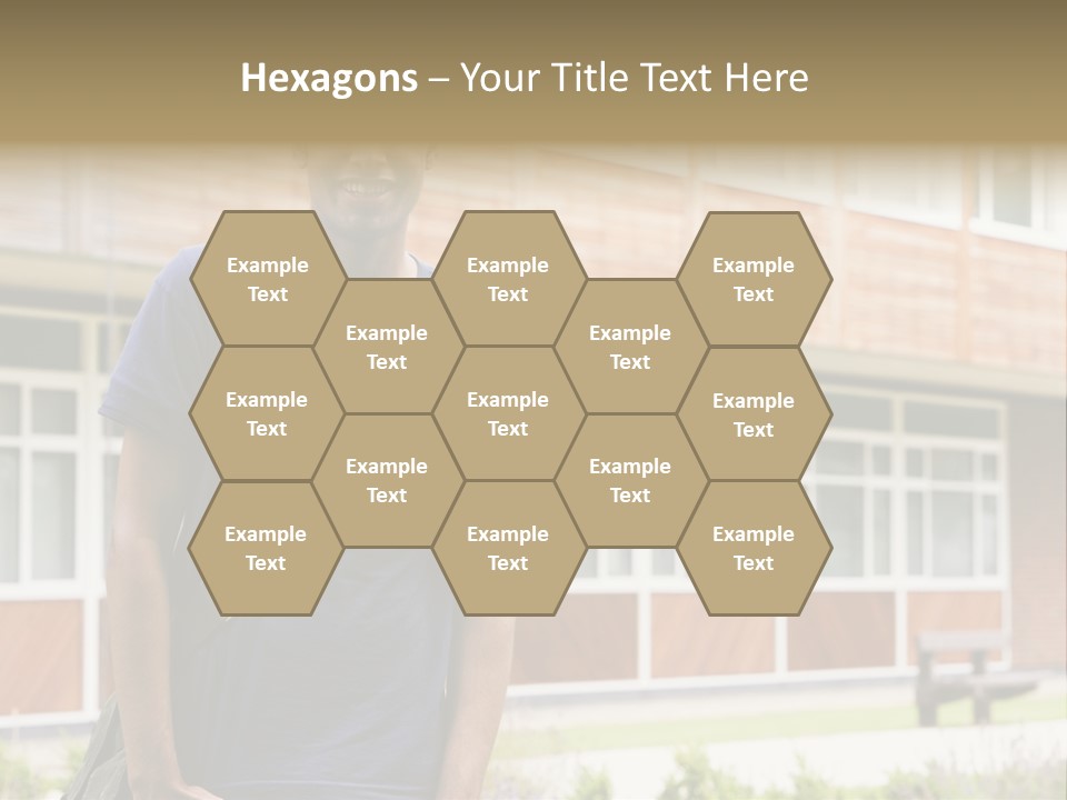 College Student Stood Outside PowerPoint Template