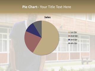 College Student Stood Outside PowerPoint Template