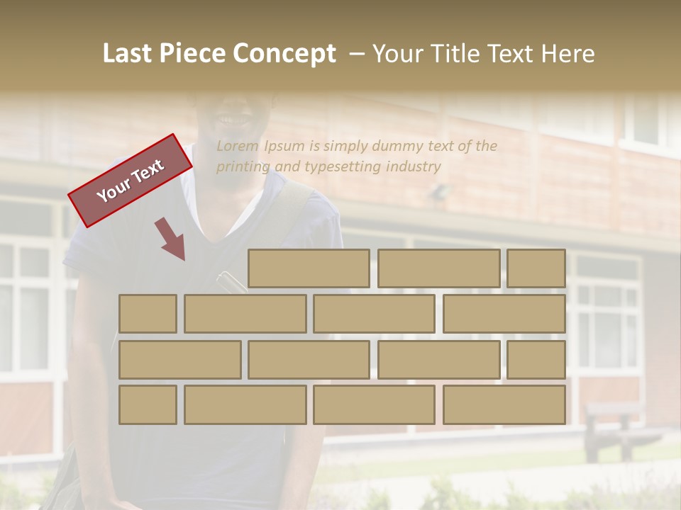 College Student Stood Outside PowerPoint Template