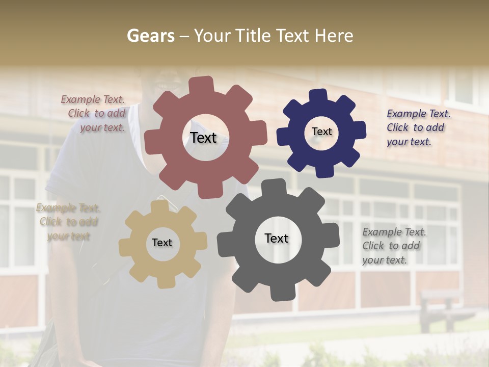 College Student Stood Outside PowerPoint Template