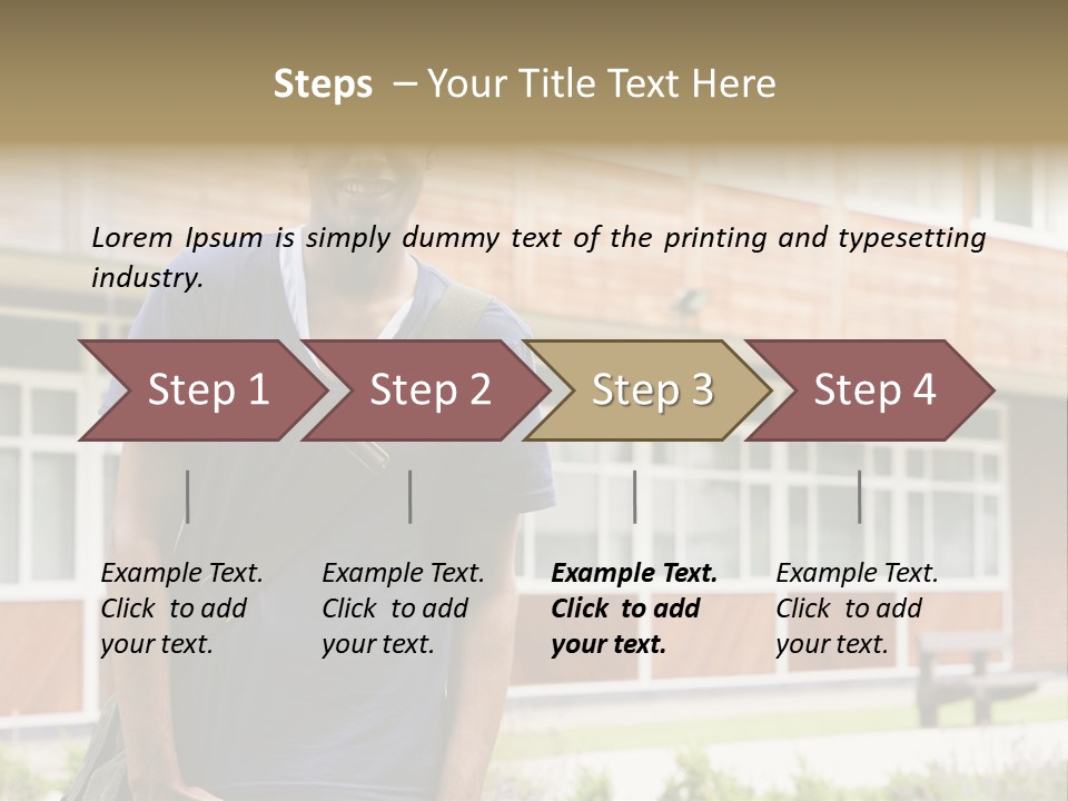 College Student Stood Outside PowerPoint Template