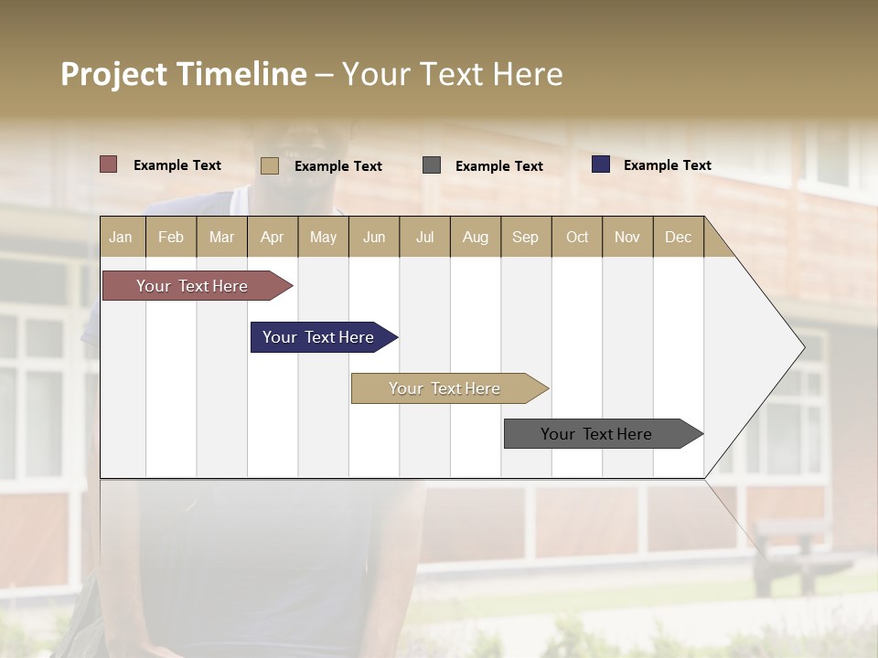 College Student Stood Outside PowerPoint Template