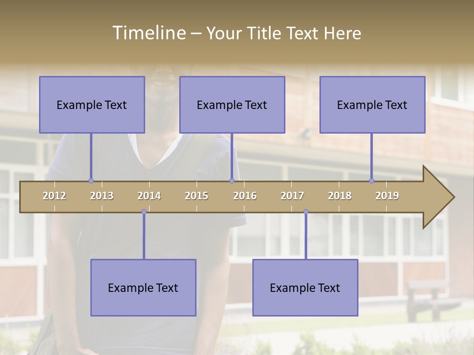 College Student Stood Outside PowerPoint Template