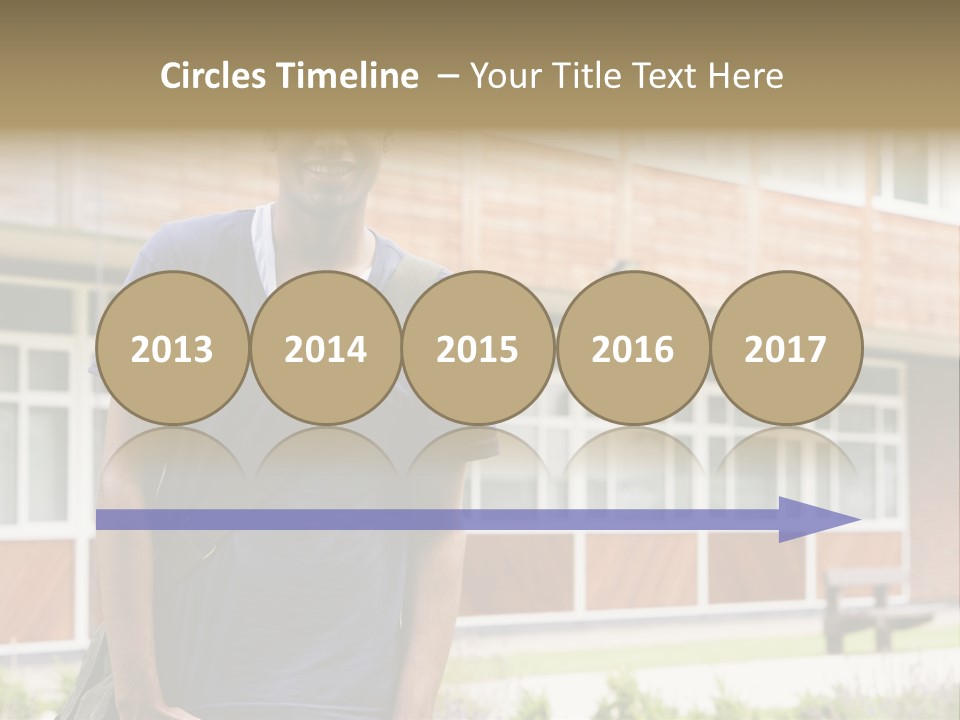 College Student Stood Outside PowerPoint Template