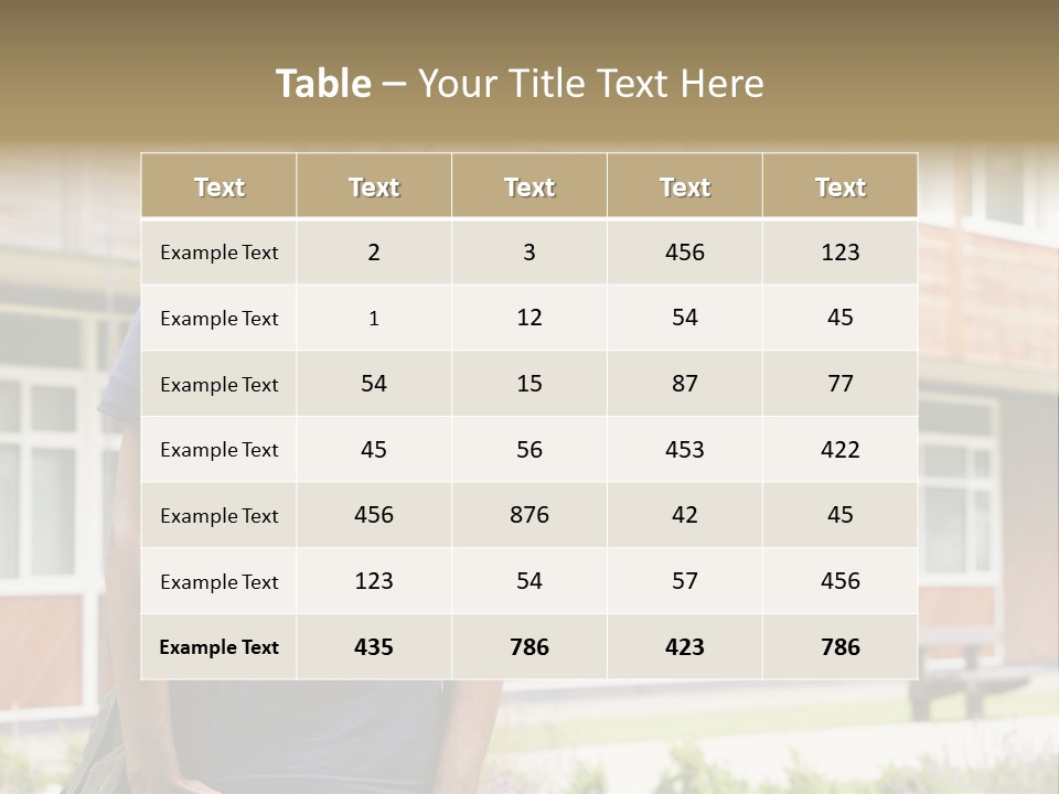 College Student Stood Outside PowerPoint Template