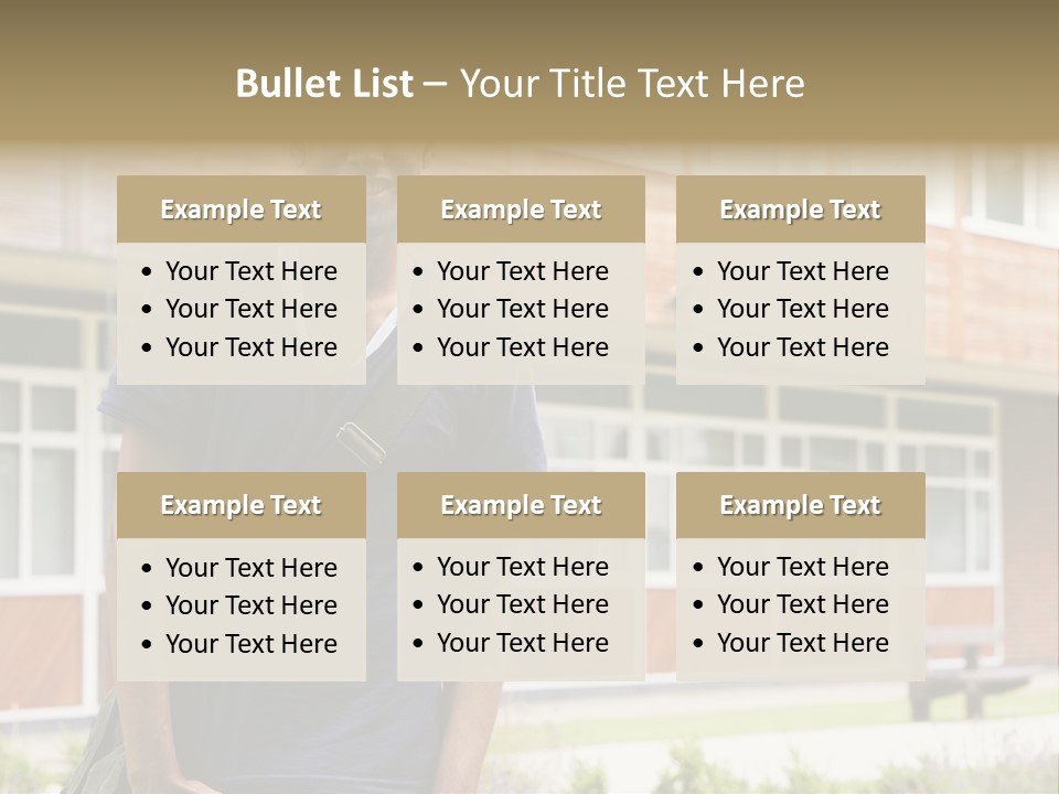 College Student Stood Outside PowerPoint Template