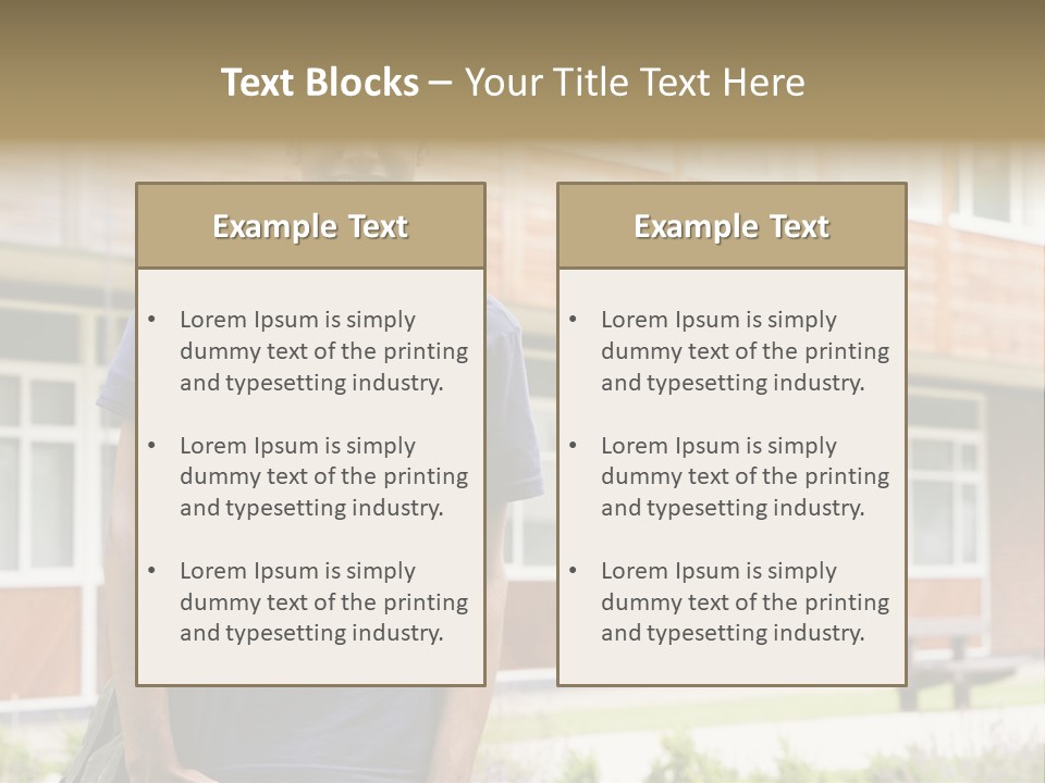 College Student Stood Outside PowerPoint Template