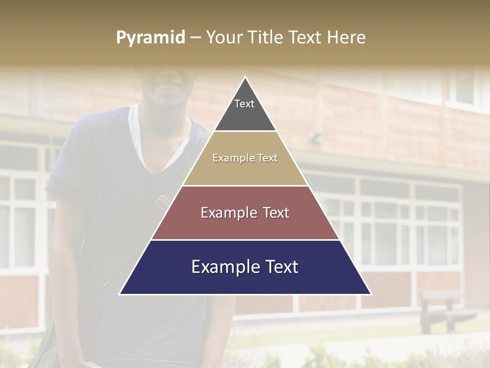 College Student Stood Outside PowerPoint Template