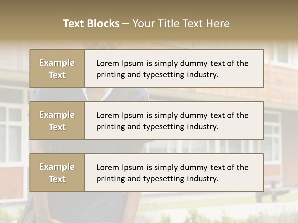 College Student Stood Outside PowerPoint Template