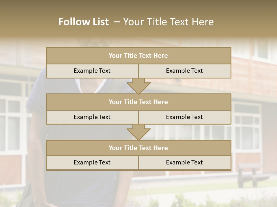 College Student Stood Outside PowerPoint Template