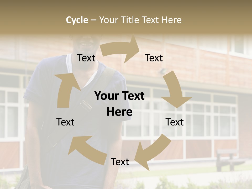 College Student Stood Outside PowerPoint Template