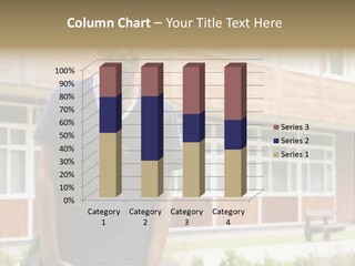 College Student Stood Outside PowerPoint Template