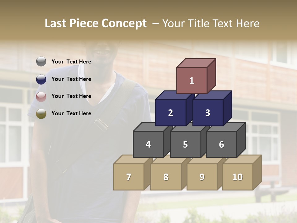 College Student Stood Outside PowerPoint Template