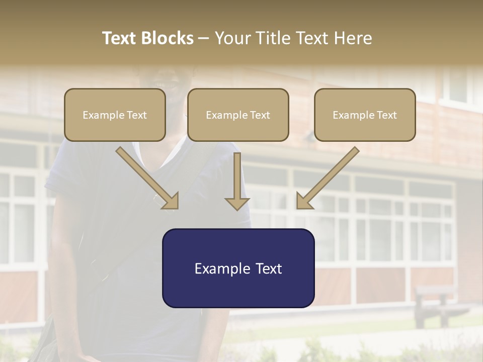 College Student Stood Outside PowerPoint Template
