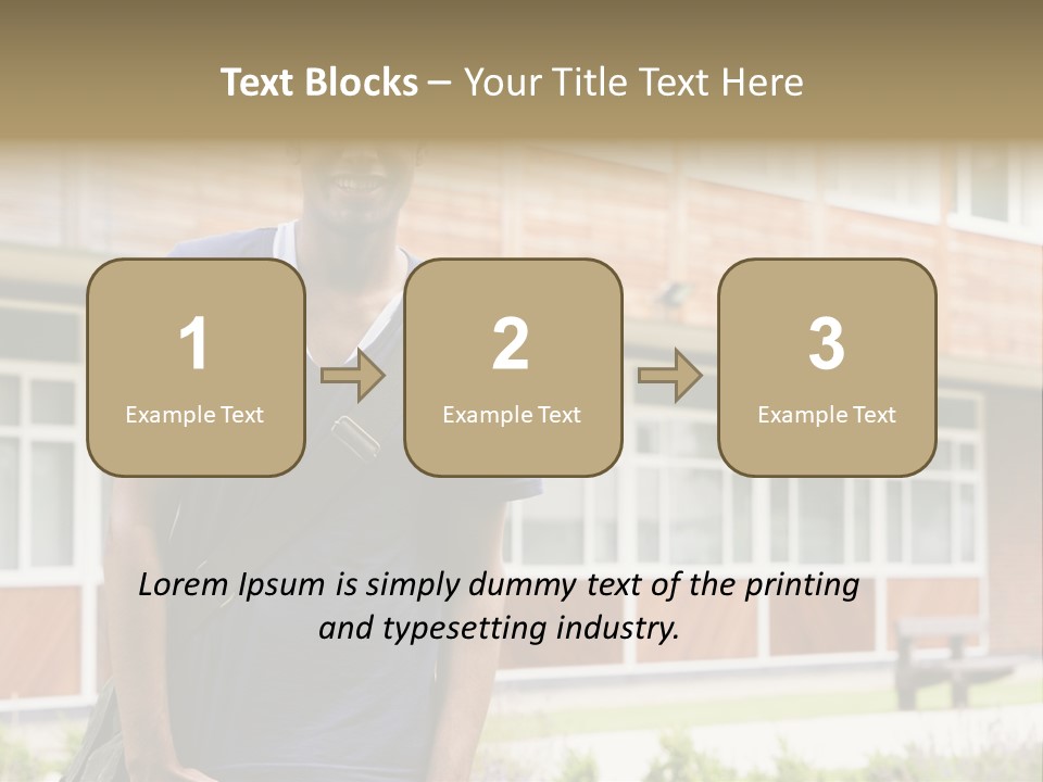 College Student Stood Outside PowerPoint Template
