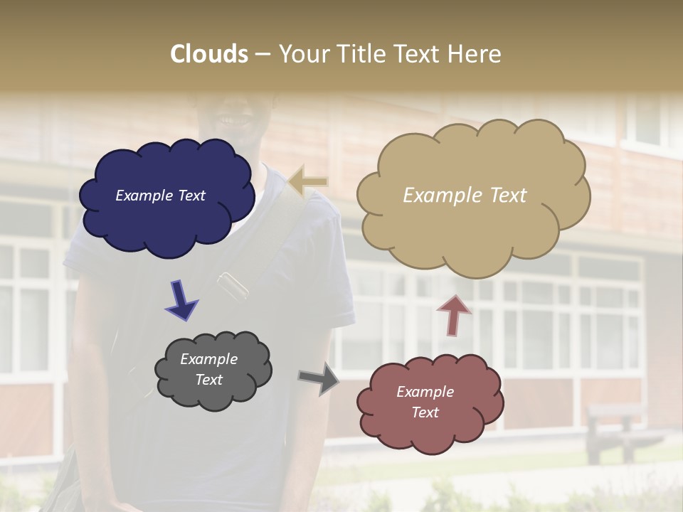 College Student Stood Outside PowerPoint Template