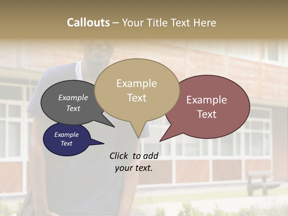 College Student Stood Outside PowerPoint Template