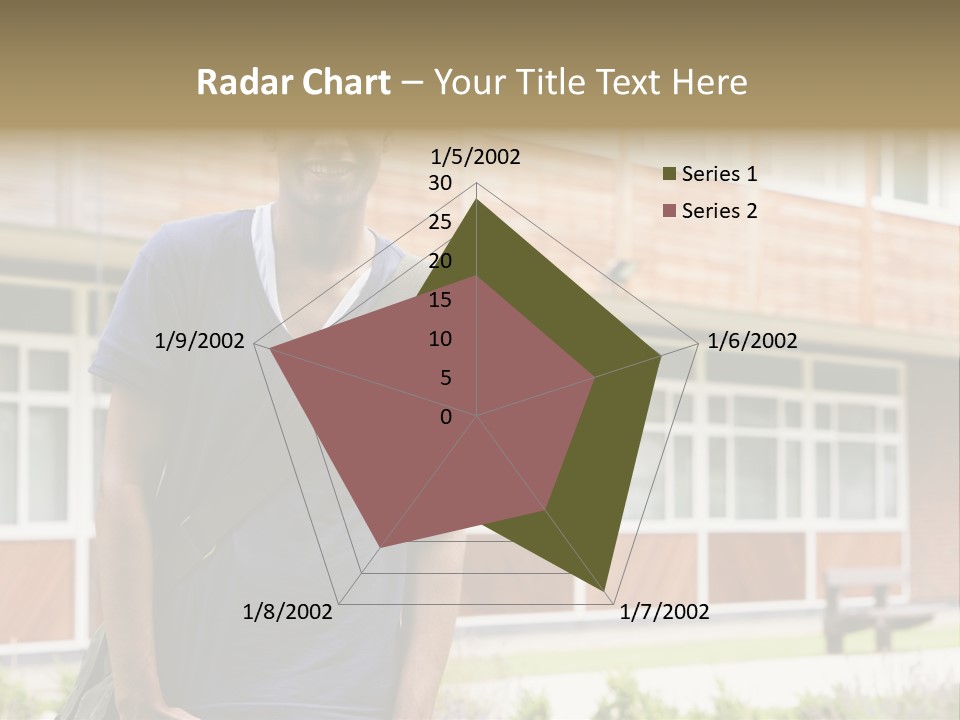 College Student Stood Outside PowerPoint Template