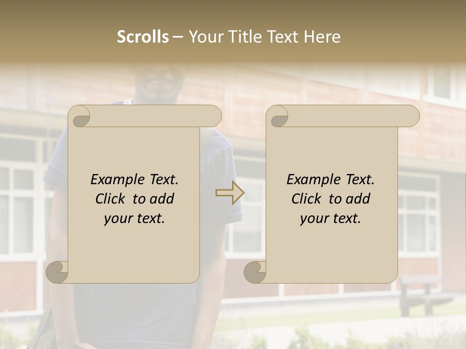 College Student Stood Outside PowerPoint Template