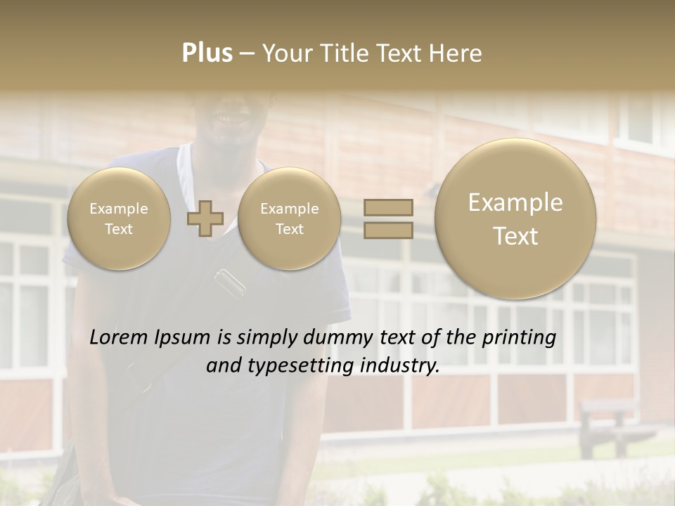 College Student Stood Outside PowerPoint Template