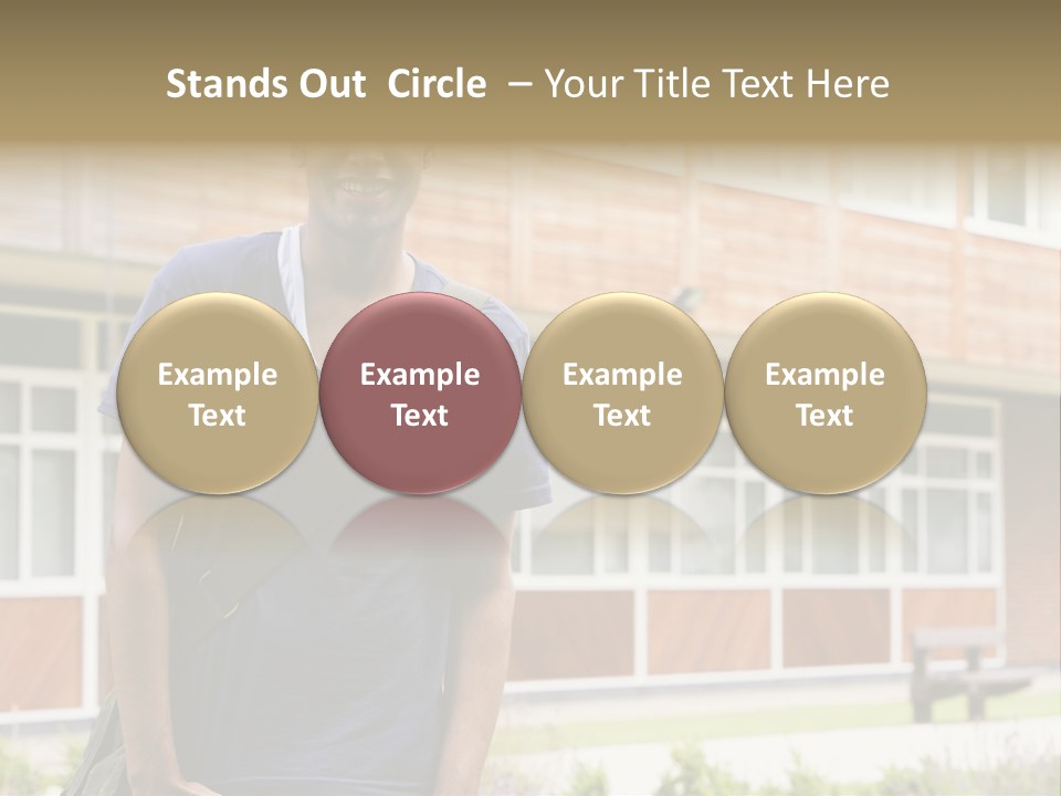 College Student Stood Outside PowerPoint Template