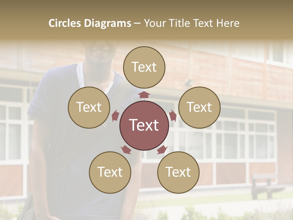 College Student Stood Outside PowerPoint Template