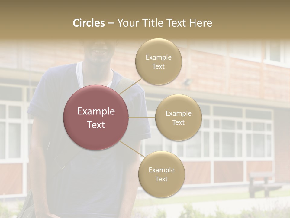 College Student Stood Outside PowerPoint Template