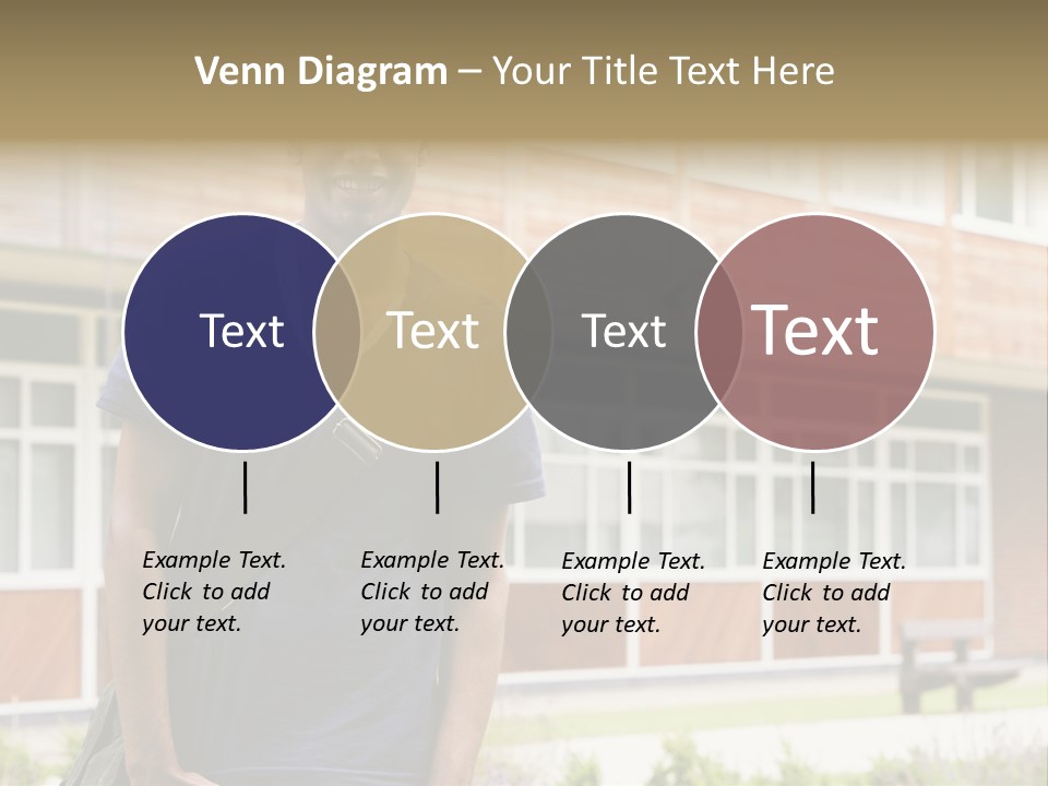 College Student Stood Outside PowerPoint Template