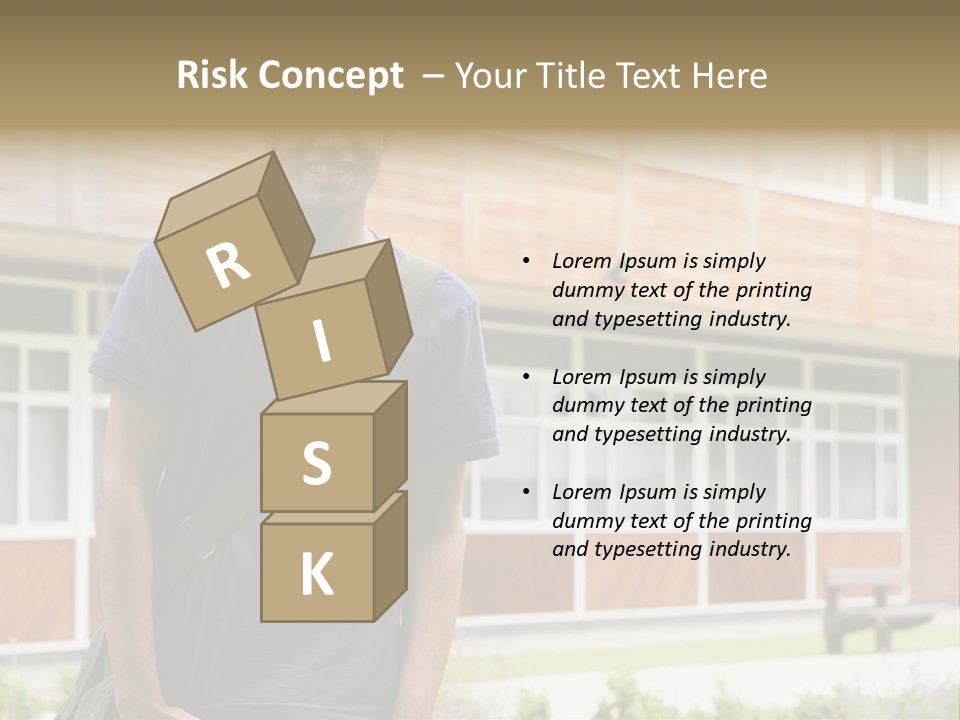 College Student Stood Outside PowerPoint Template