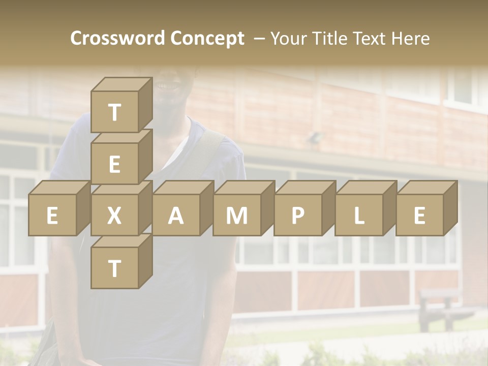 College Student Stood Outside PowerPoint Template
