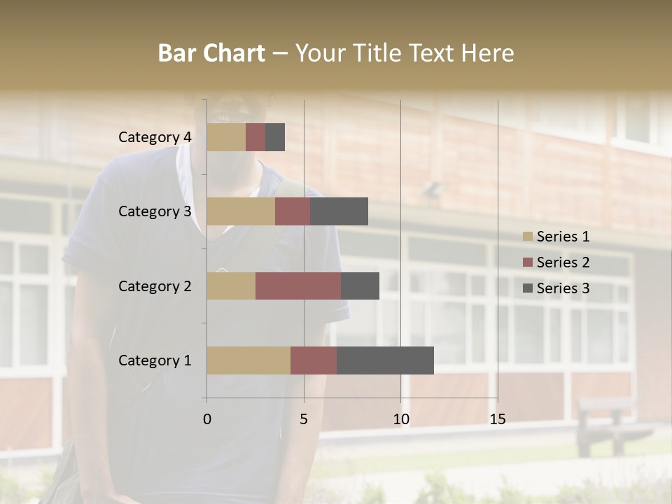 College Student Stood Outside PowerPoint Template