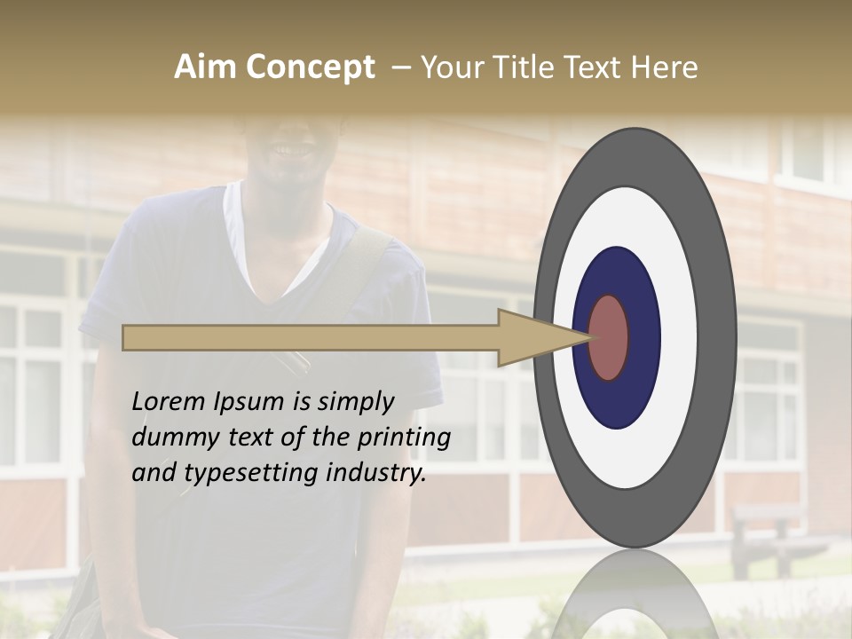 College Student Stood Outside PowerPoint Template