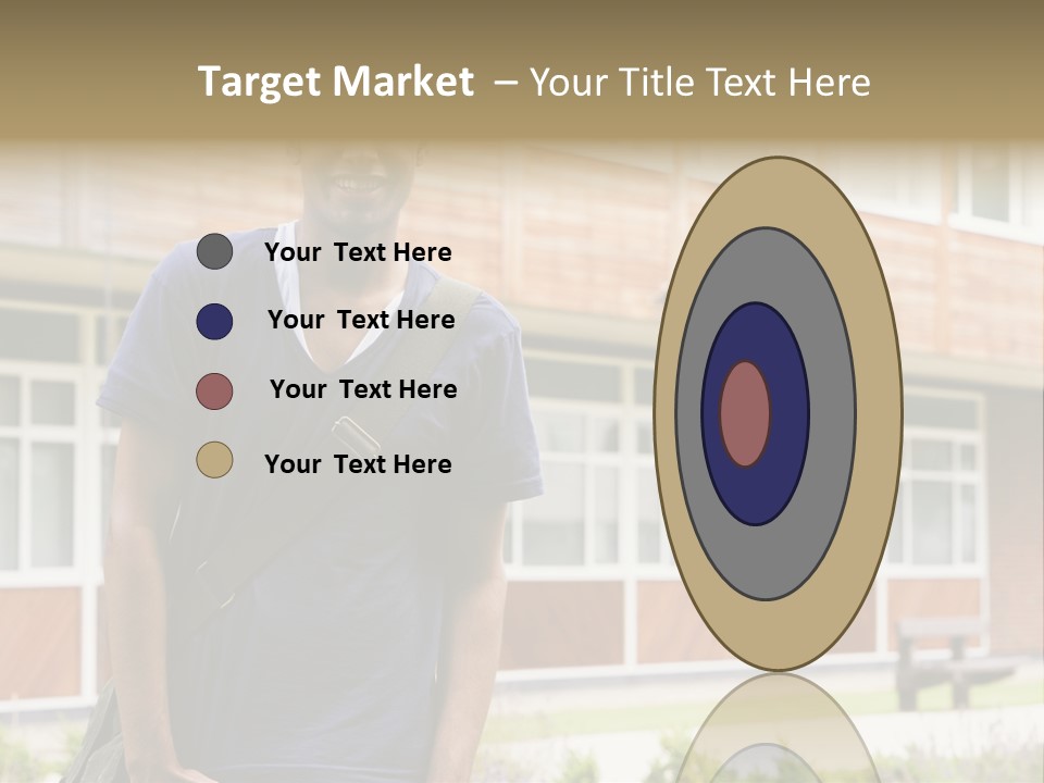 College Student Stood Outside PowerPoint Template