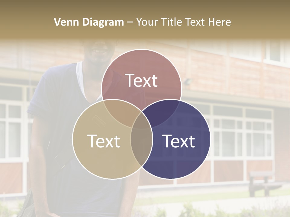 College Student Stood Outside PowerPoint Template