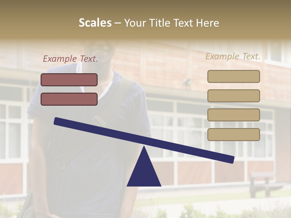 College Student Stood Outside PowerPoint Template