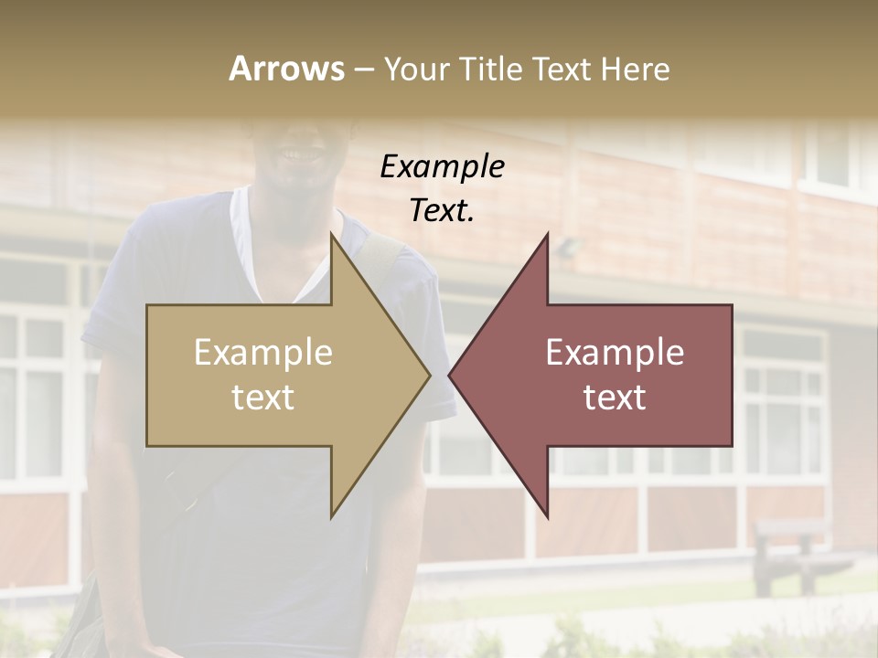 College Student Stood Outside PowerPoint Template