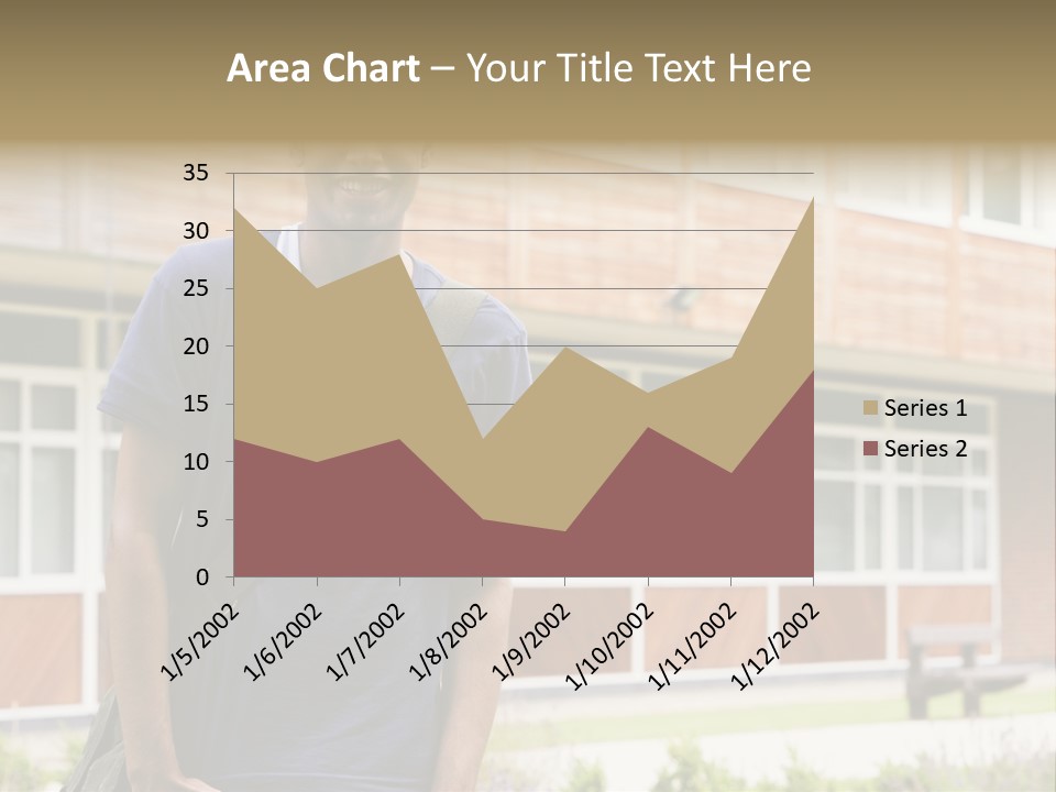 College Student Stood Outside PowerPoint Template