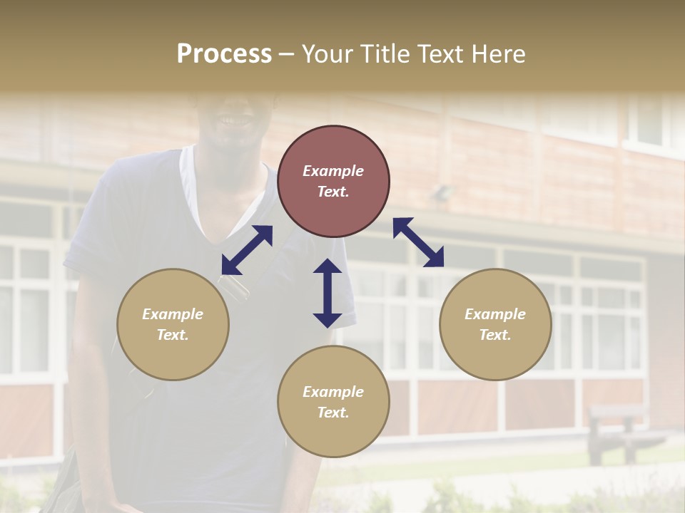College Student Stood Outside PowerPoint Template