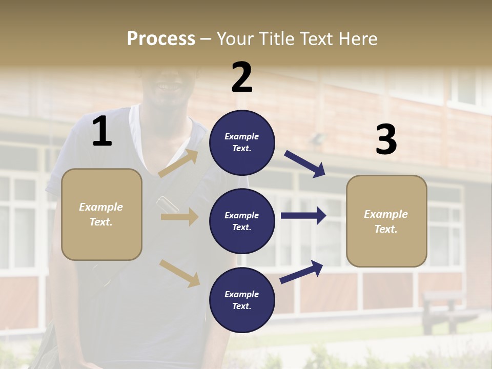 College Student Stood Outside PowerPoint Template