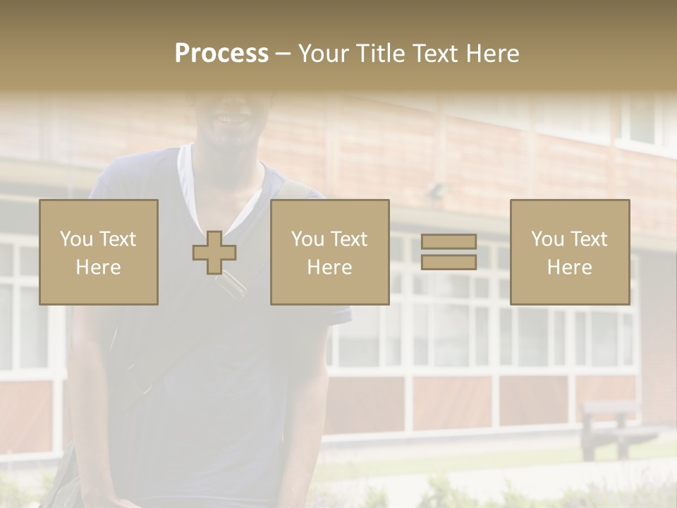 College Student Stood Outside PowerPoint Template