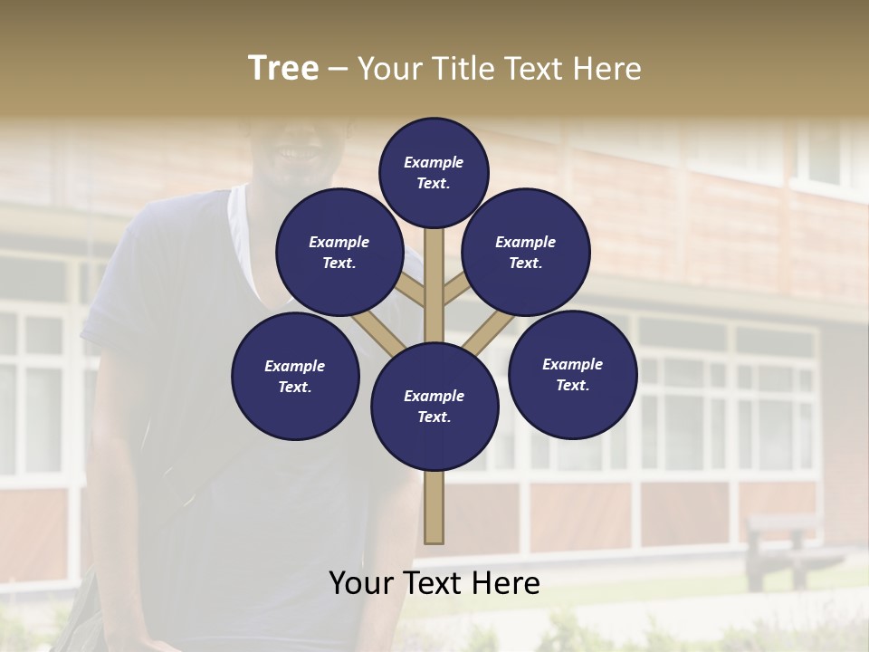 College Student Stood Outside PowerPoint Template