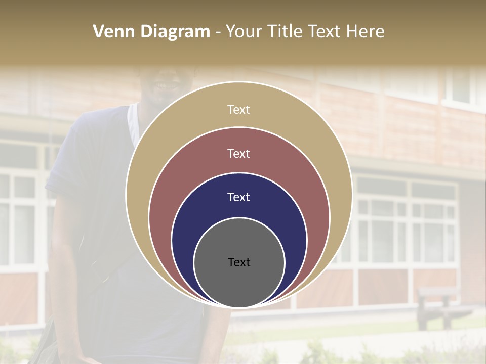 College Student Stood Outside PowerPoint Template