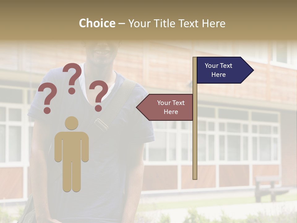 College Student Stood Outside PowerPoint Template