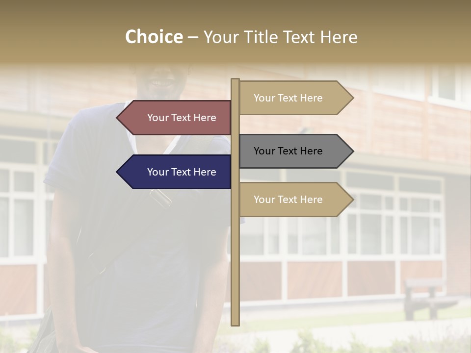 College Student Stood Outside PowerPoint Template