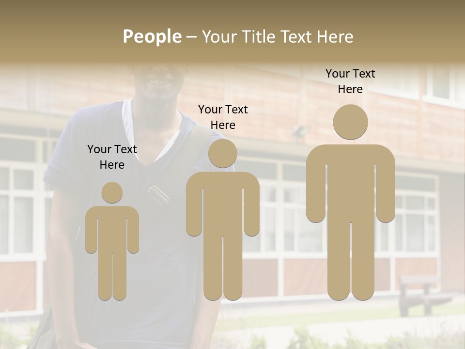 College Student Stood Outside PowerPoint Template