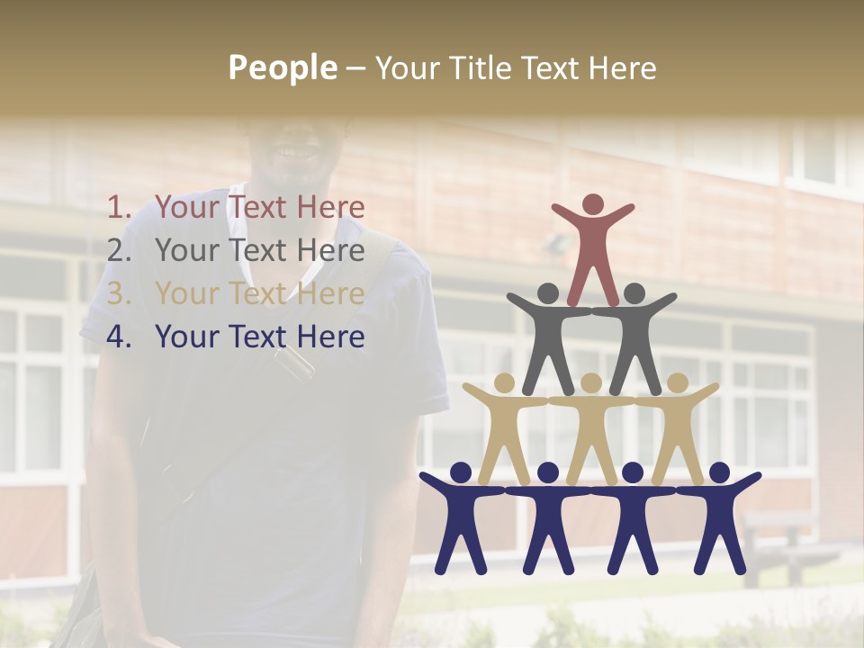 College Student Stood Outside PowerPoint Template