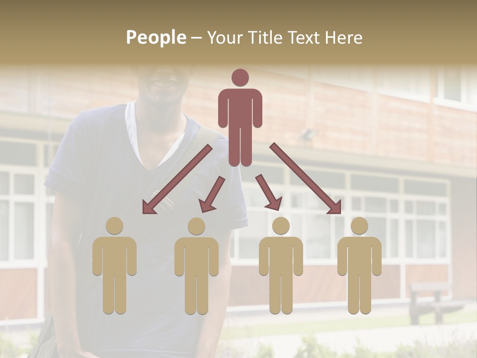 College Student Stood Outside PowerPoint Template