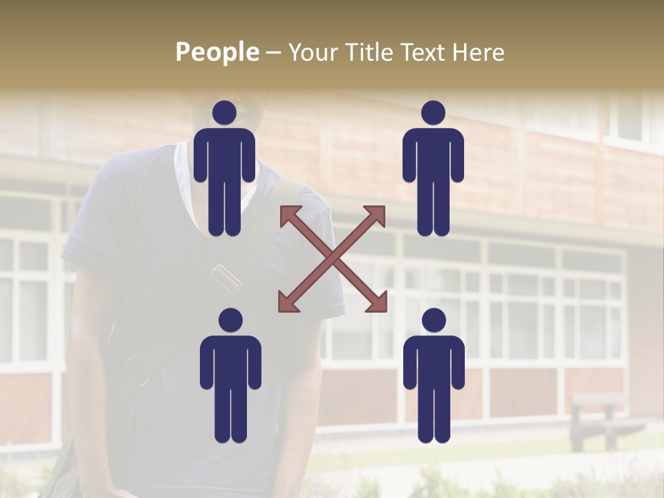 College Student Stood Outside PowerPoint Template