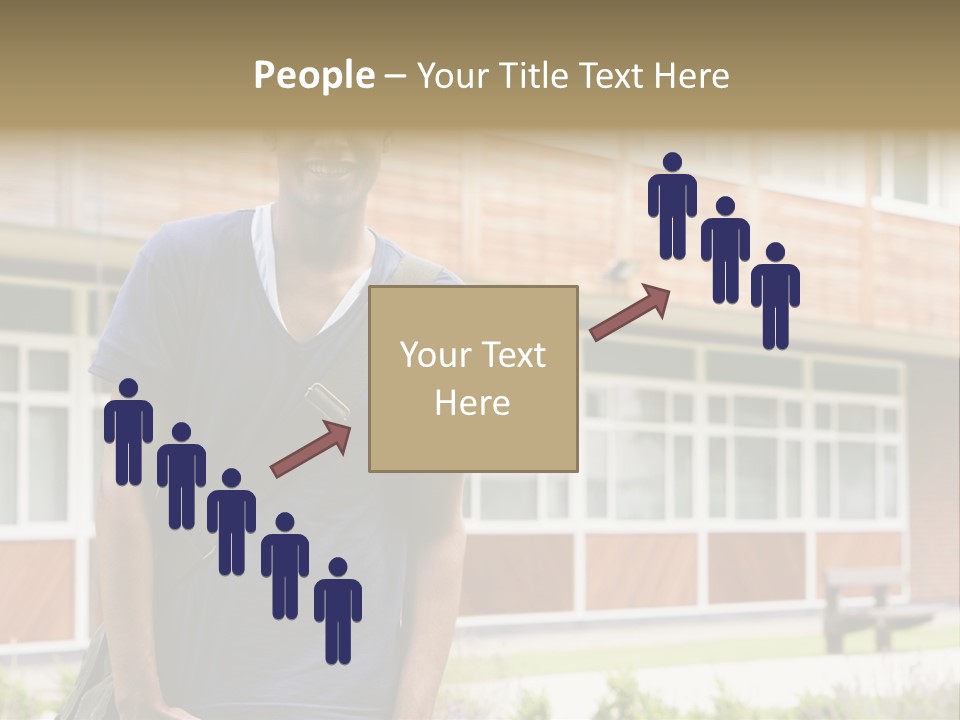 College Student Stood Outside PowerPoint Template