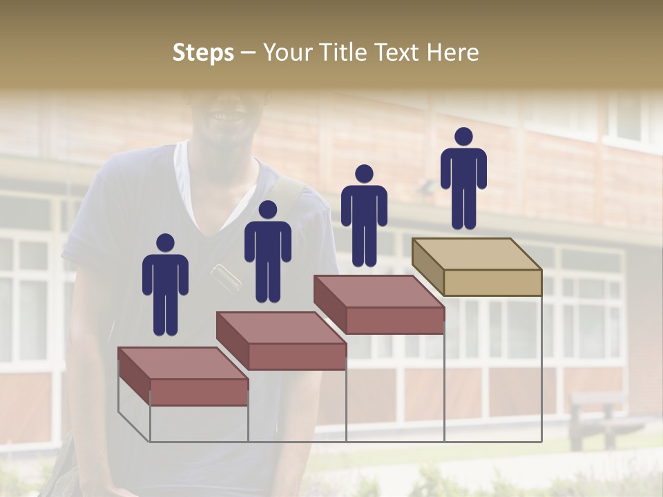 College Student Stood Outside PowerPoint Template